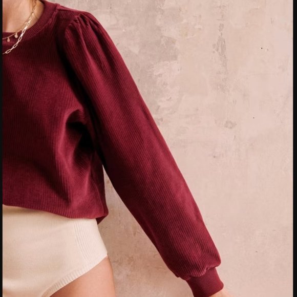Sezane Josie Sweatshirt in Plum NWT - Picture 3 of 10